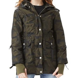 Habitual Girls' Delilah Camo Print Hooded Rain Jacket - Big Kid Size 12